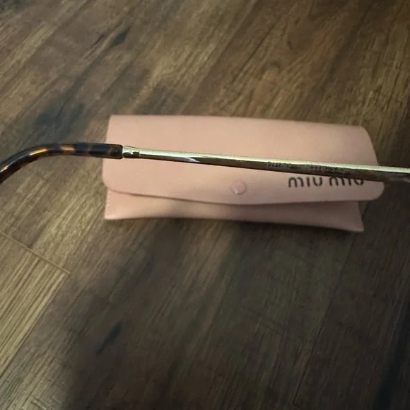 Miu Miu Gold and Brown Lens Oval Sunglasses - Picture 3 of 3